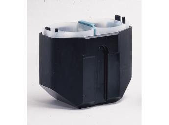 Buckets with two compartments for blood bags 
